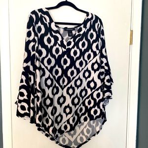 Black and white blouse